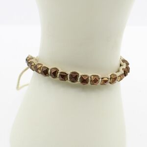 Vintage bead and thread bracelet